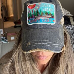 Judith March Gray and Tan Trucker Hat